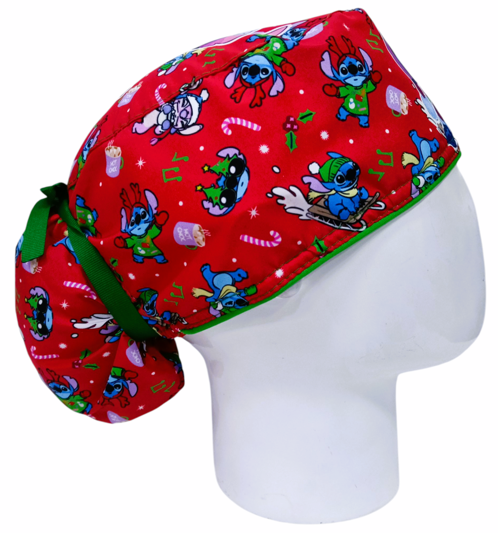 Gorro Quirúrgico Mujer y Portacarnet Navidad Caritas Stitch - gorro antifluido para mujer Doctools - foto 2