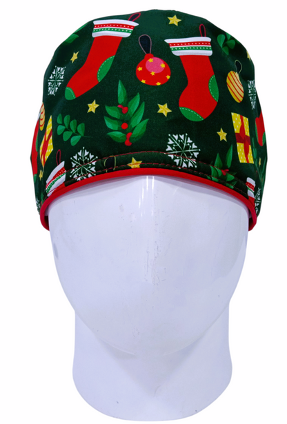 Gorro Quirúrgico Mujer y Portacarnet Navidad Botas Verde - gorro antifluido para mujer Doctools - foto 3