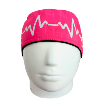Gorro Quirúrgico Mujer y Portacarnet Latido Fucsia - gorro antifluido para mujer Doctools - foto 3
