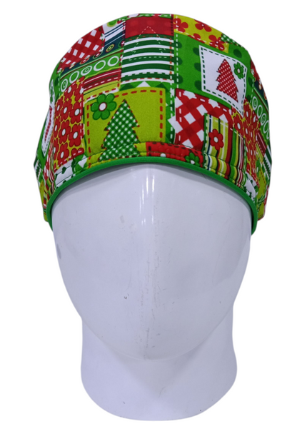 Gorro Quirúrgico Mujer y Portacarnet Navidad Tramas Verde - gorro antifluido para mujer Doctools - foto 3