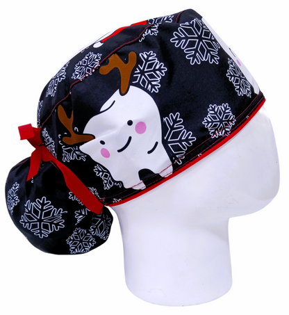 Gorro Quirúrgico Mujer y Portacarnet Navidad Odontología Negro - gorro antifluido para mujer Doctools - foto 2