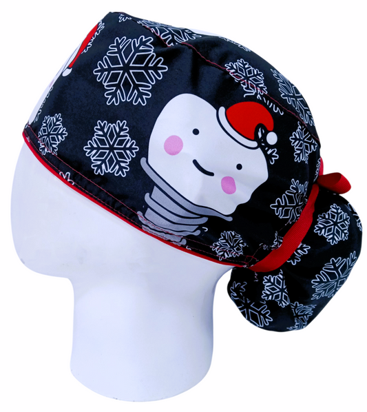 Gorro Quirúrgico Mujer y Portacarnet Navidad Odontología Negro - gorro antifluido para mujer Doctools - foto 1