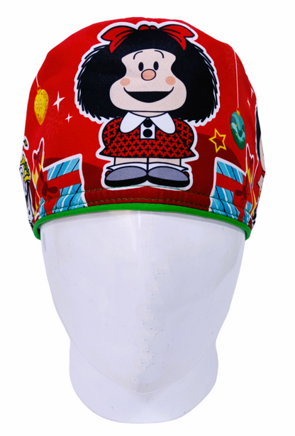 Gorro Quirúrgico Mujer y Portacarnet Navidad Mafalda - gorro antifluido para mujer Doctools - foto 3