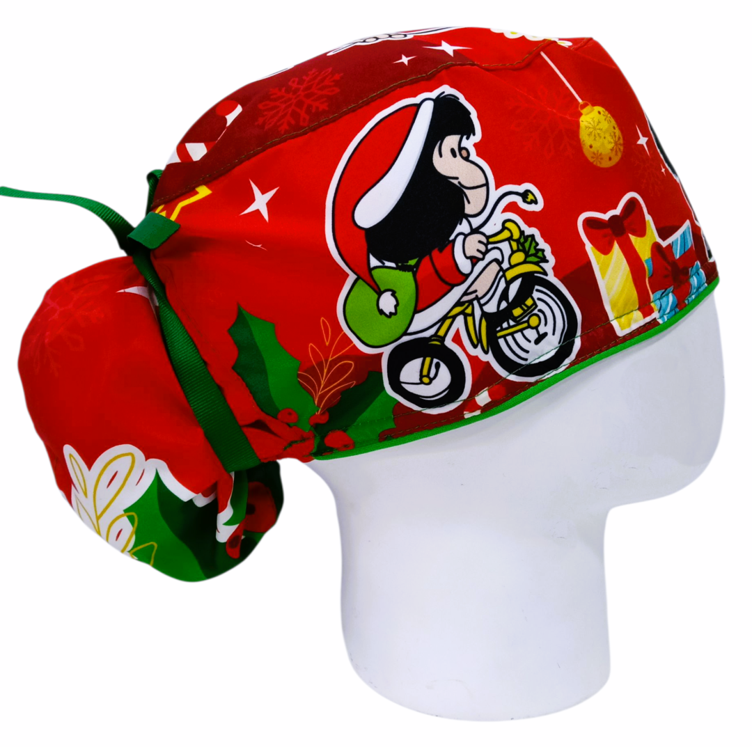 Gorro Quirúrgico Mujer y Portacarnet Navidad Mafalda - gorro antifluido para mujer Doctools - foto 2