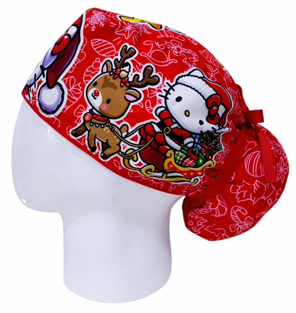 Gorro Quirúrgico Mujer y Portacarnet Navidad Hello Kitty - gorro antifluido para mujer Doctools - foto 1