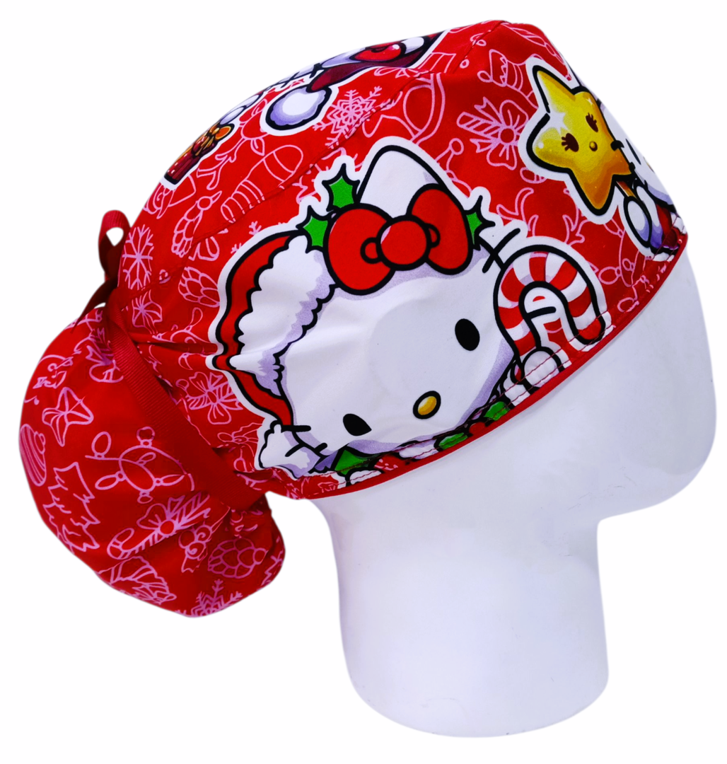 Gorro Quirúrgico Mujer y Portacarnet Navidad Hello Kitty - gorro antifluido para mujer Doctools - foto 2