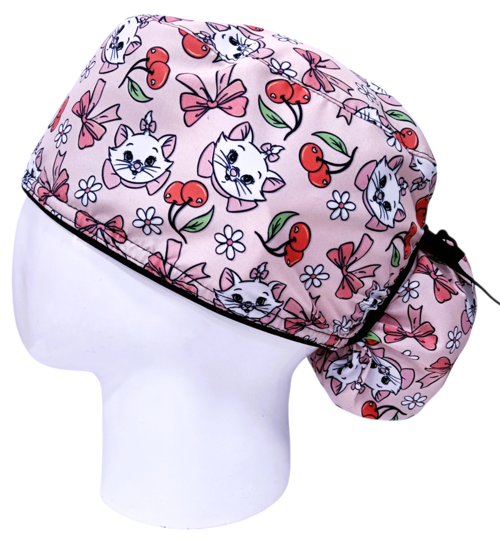 Gorro Quirúrgico Mujer y Portacarnet Marie Gata Salmón - gorro antifluido para mujer Doctools - foto 1