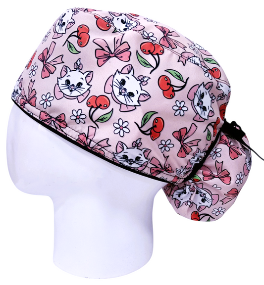 Gorro Quirúrgico Mujer y Portacarnet Marie Gata Salmón - gorro antifluido para mujer Doctools - foto 1