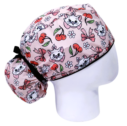 Gorro Quirúrgico Mujer y Portacarnet Marie Gata Salmón - gorro antifluido para mujer Doctools - foto 2