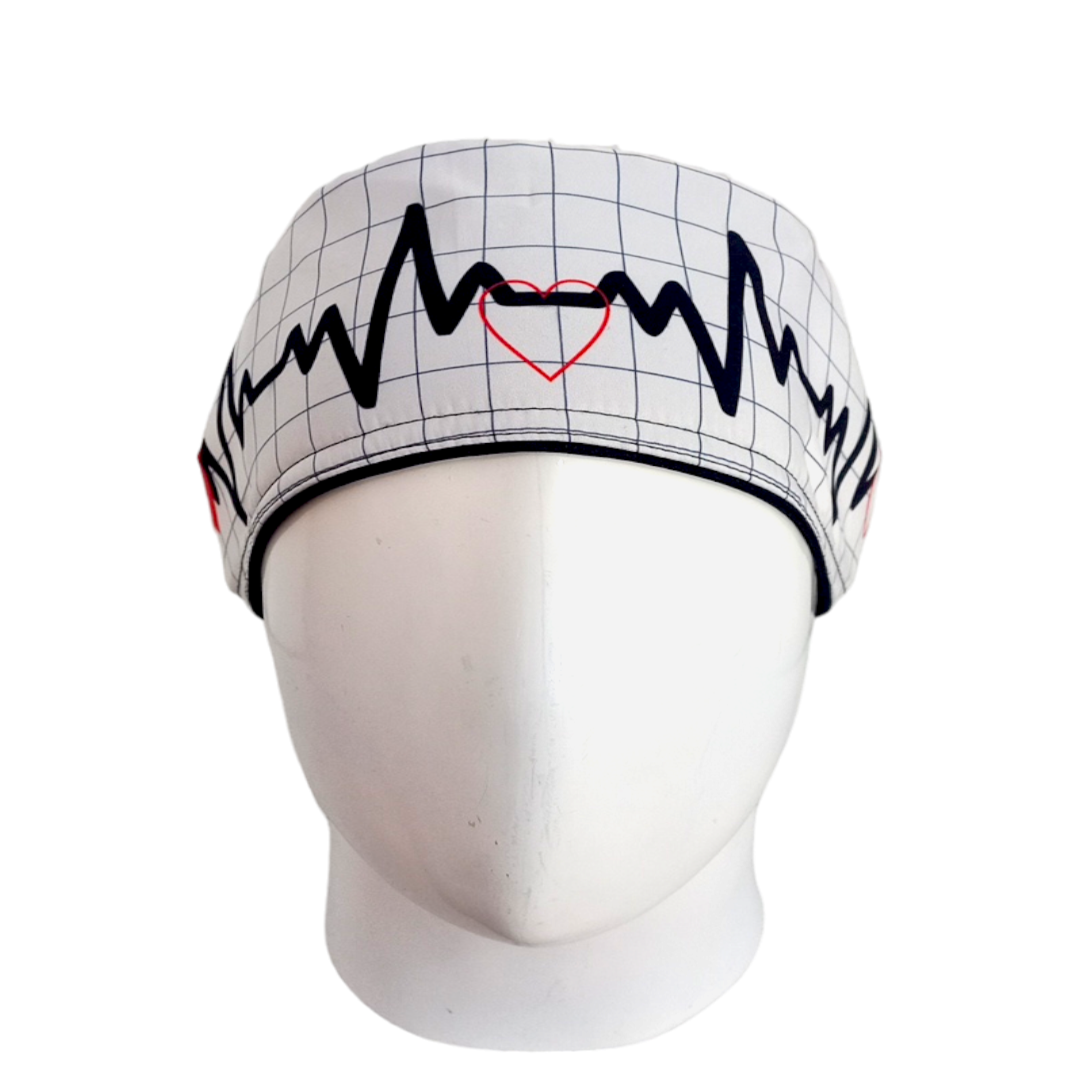 Gorro Quirúrgico Mujer y Portacarnet Latido Blanco - gorro antifluido para mujer Doctools - foto 3