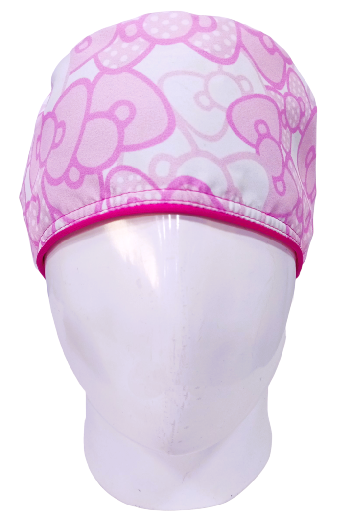 Gorro Quirúrgico Mujer y Portacarnet Moños Fucsia - gorro antifluido para mujer Doctools - foto 3