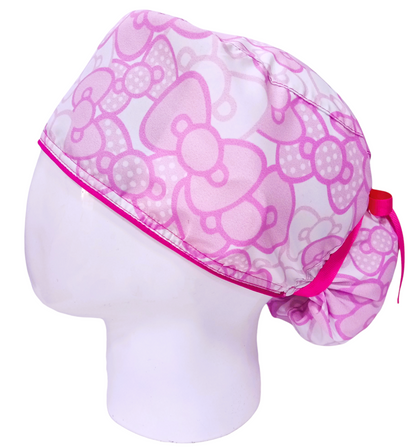 Gorro Quirúrgico Mujer y Portacarnet Moños Fucsia - gorro antifluido para mujer Doctools - foto 1