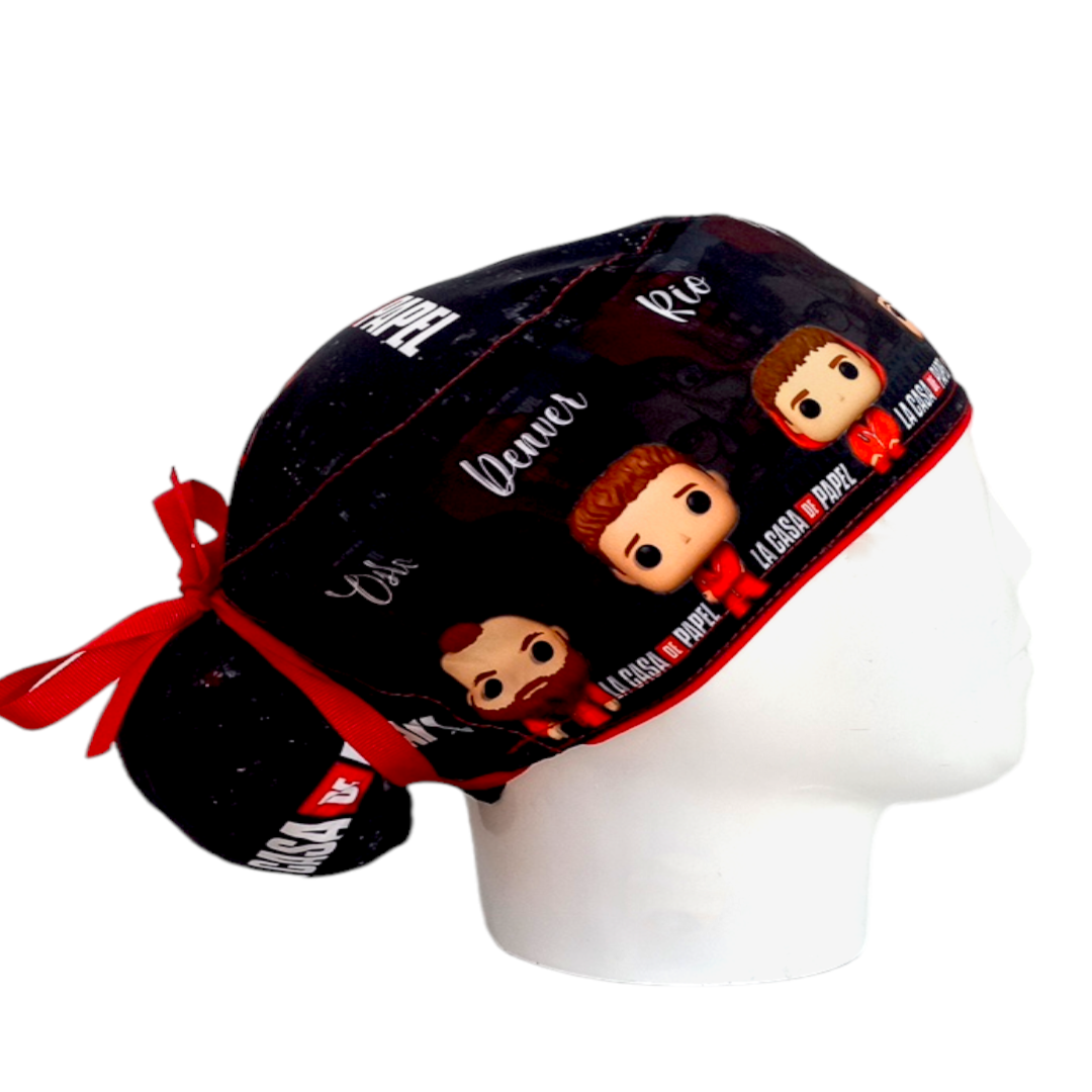 Gorro Quirúrgico Mujer y Portacarnet La Casa de Papel - gorro antifluido para mujer Doctools - foto 2