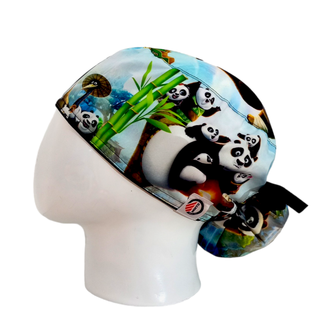 Gorro Quirúrgico Mujer y Portacarnet Kung Fu Panda - gorro antifluido para mujer Doctools - foto 1