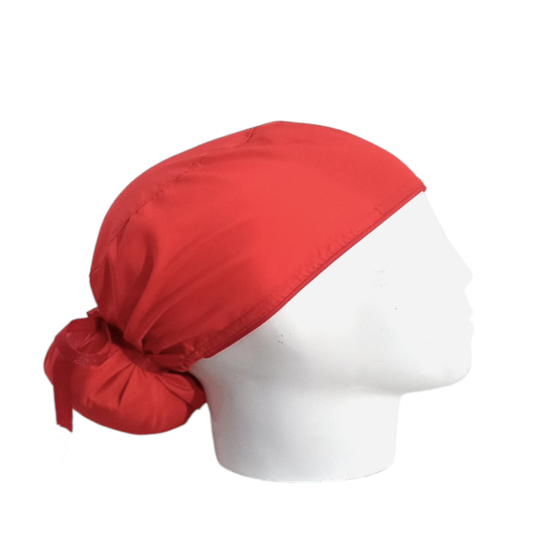 Gorro Quirúrgico Mujer y Portacarnet Unicolor Rojo - gorro antifluido para mujer Doctools - foto 2