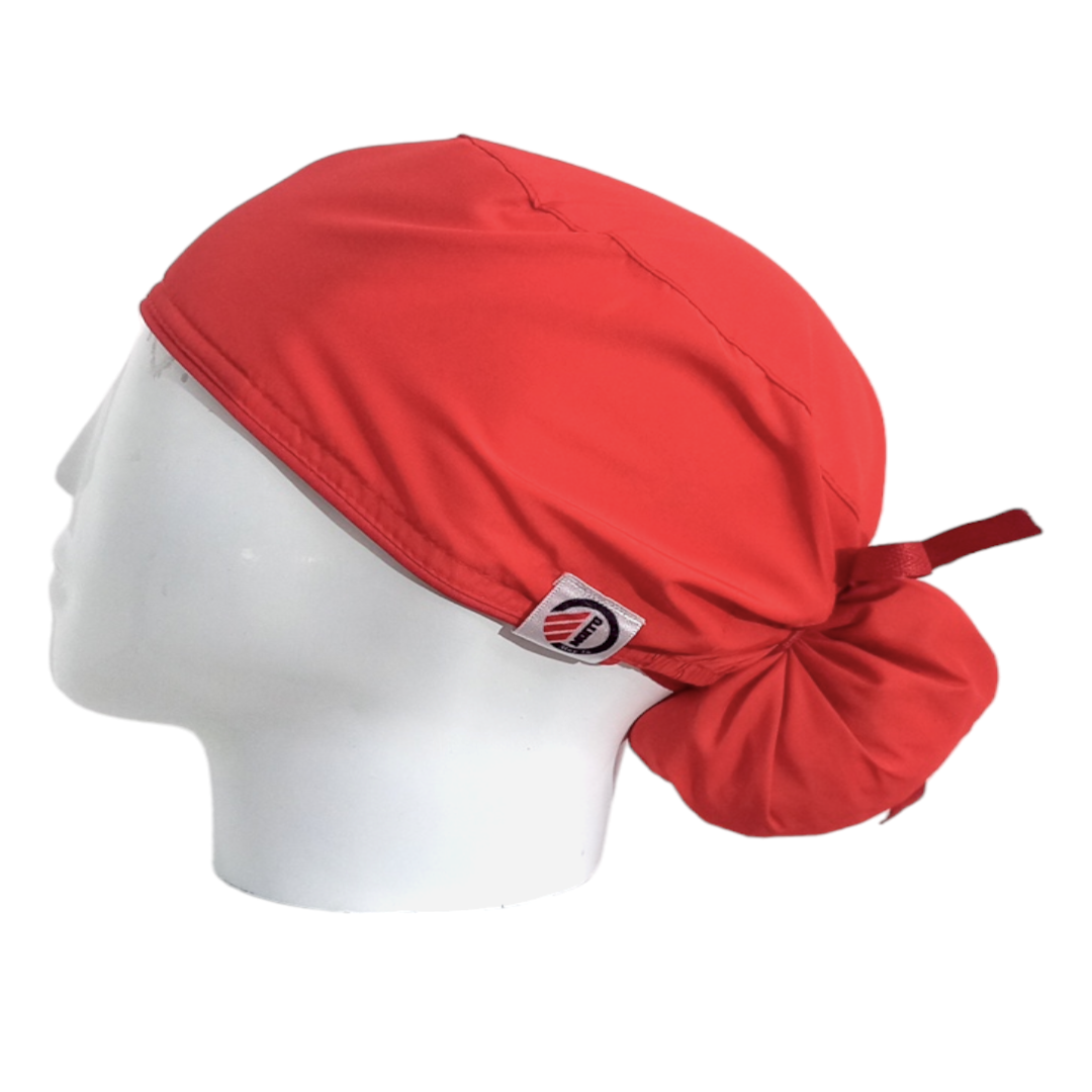 Gorro Quirúrgico Mujer y Portacarnet Unicolor Rojo - gorro antifluido para mujer Doctools - foto 1