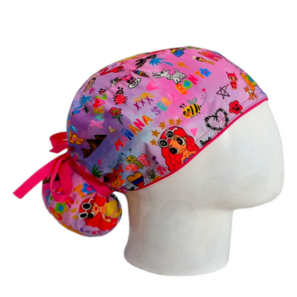 Gorro Quirúrgico Mujer y Portacarnet Karol G Rosa - gorro antifluido para mujer Doctools - foto 2