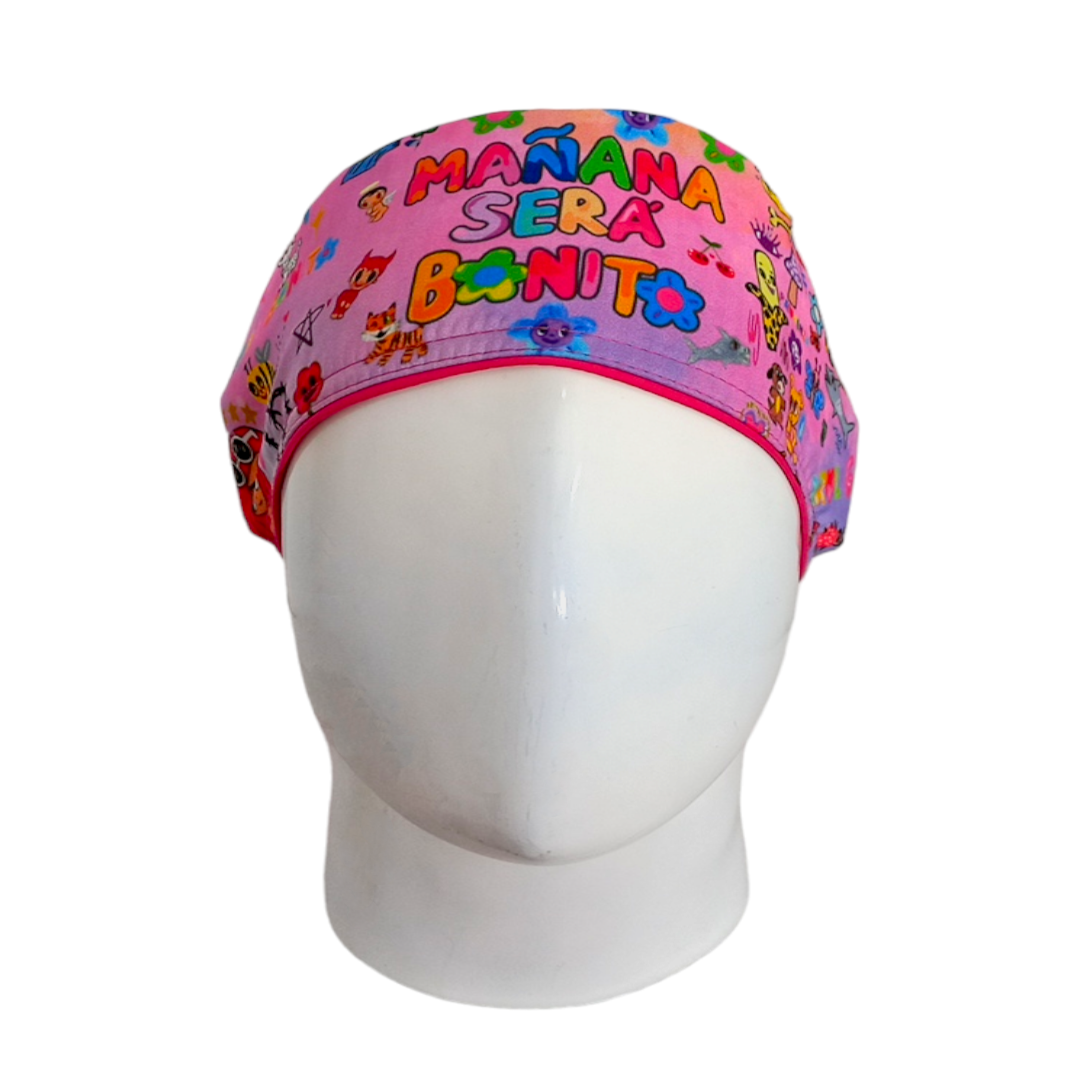 Gorro Quirúrgico Mujer y Portacarnet Karol G Rosa - gorro antifluido para mujer Doctools - foto 3
