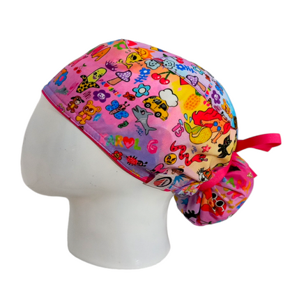 Gorro Quirúrgico Mujer y Portacarnet Karol G Rosa - gorro antifluido para mujer Doctools - foto 1