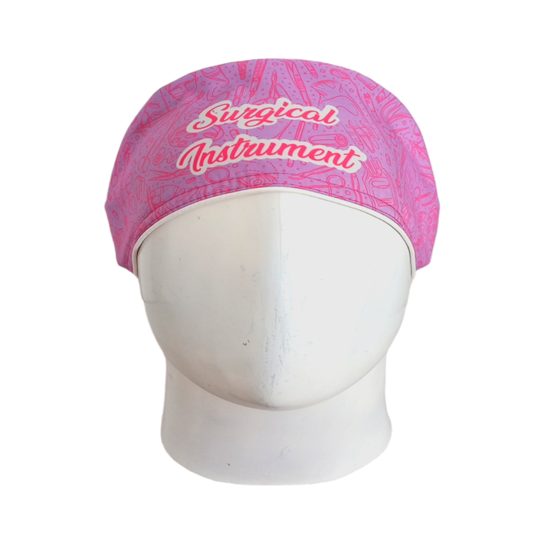 Gorro Quirúrgico Mujer y Portacarnet Instrumentadora Lila con Letra - gorro antifluido para mujer Doctools - foto 3