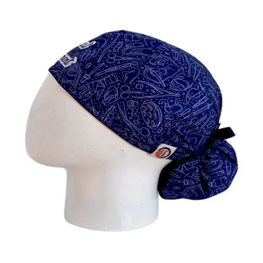 Gorro Quirúrgico Mujer y Portacarnet Instrumentadora Azul Oscuro - gorro antifluido para mujer Doctools - foto 1