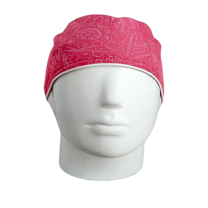 Gorro Quirúrgico Mujer y Portacarnet Instrumentador Quirúrgico Fucsia - gorro antifluido para mujer Doctools - foto 3