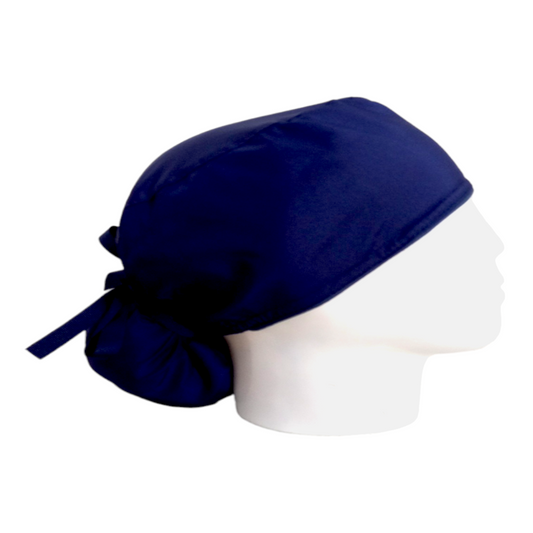 Gorro Quirúrgico Mujer y Portacarnet Unicolor Azul Oscuro - gorro antifluido para mujer Doctools - foto 2