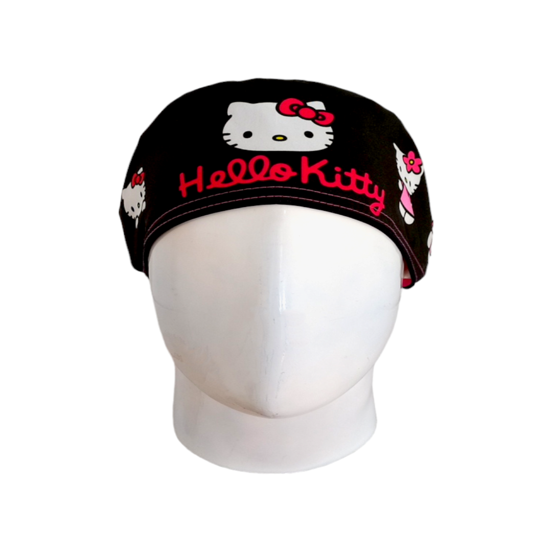 Gorro Quirúrgico Mujer y Portacarnet Hello Kitty Negro - gorro antifluido para mujer Doctools - foto 3