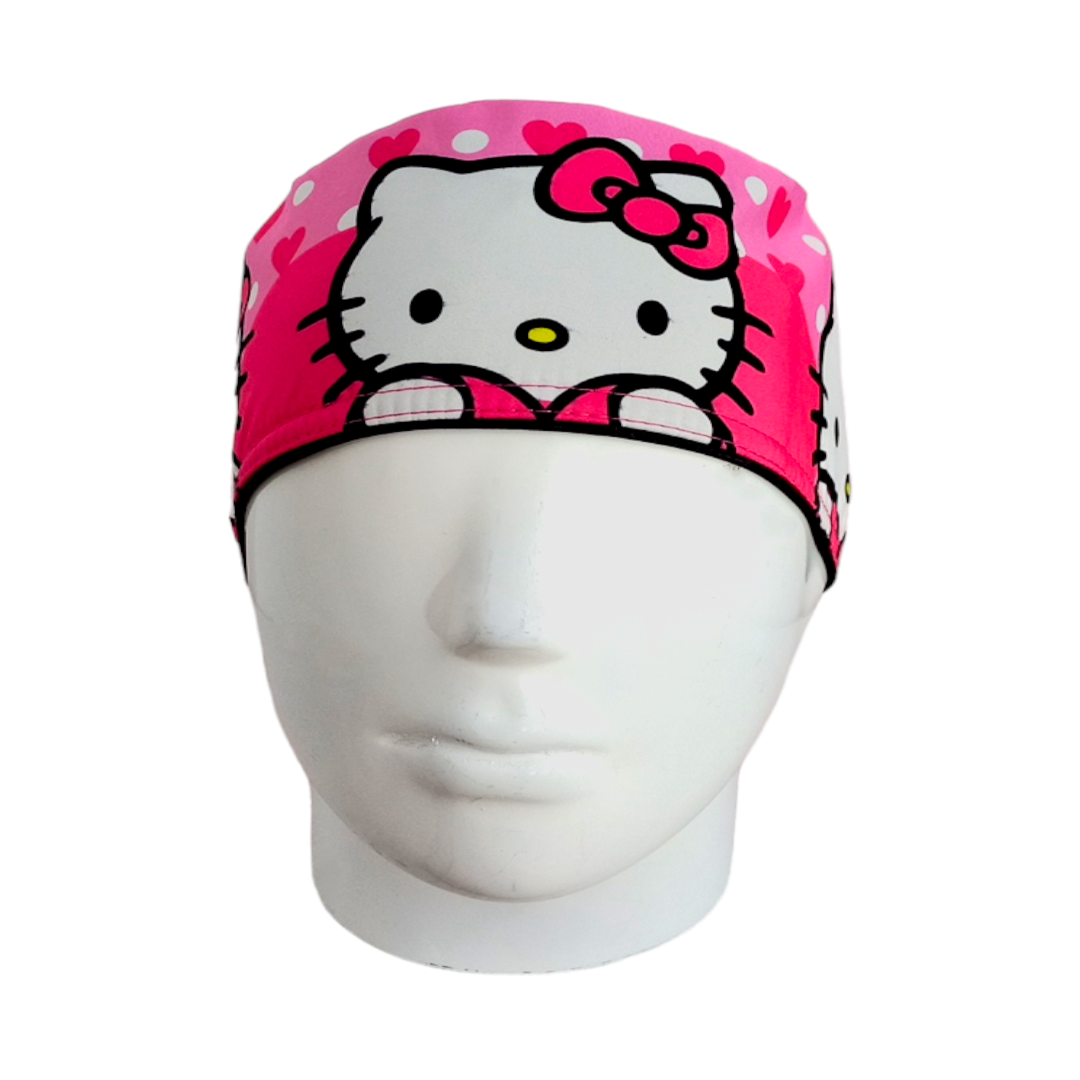 Gorro Quirúrgico Mujer y Portacarnet Hello Kitty Fucsia - gorro antifluido para mujer Doctools - foto 3