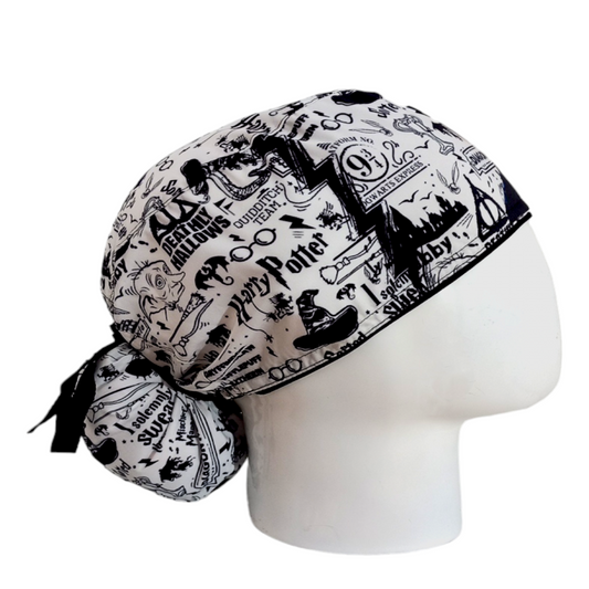 Gorro Quirúrgico Mujer y Portacarnet Harry Potter Blanco - gorro antifluido para mujer Doctools - foto 2