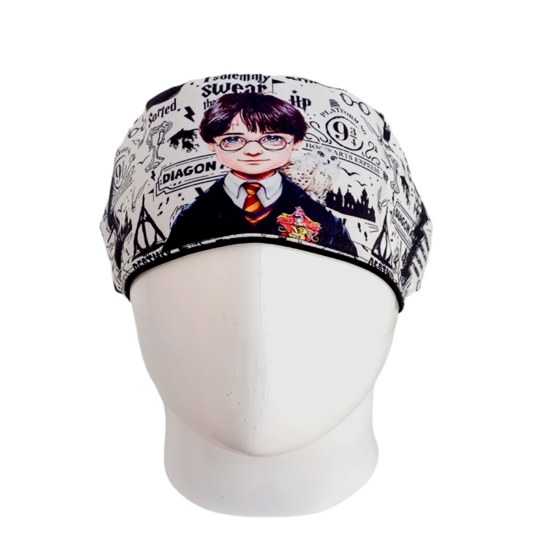 Gorro Quirúrgico Mujer y Portacarnet Harry Potter Blanco - gorro antifluido para mujer Doctools - foto 3