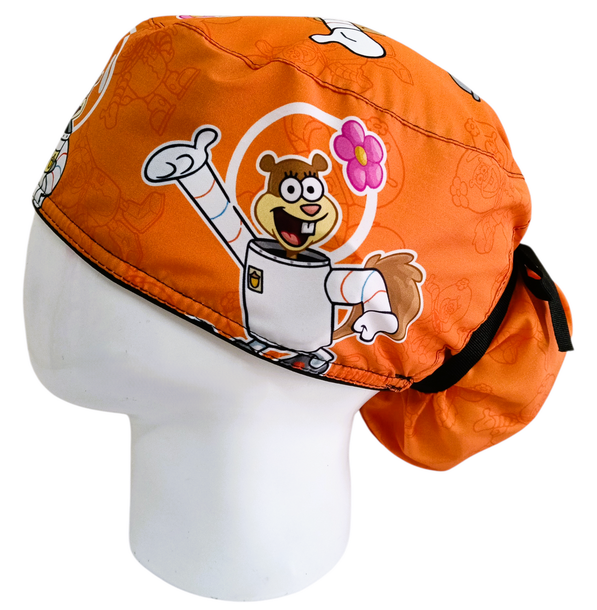 Gorro Quirúrgico Mujer y Portacarnet Arenita Bob Esponja Naranja - gorro antifluido para mujer Doctools - foto 1