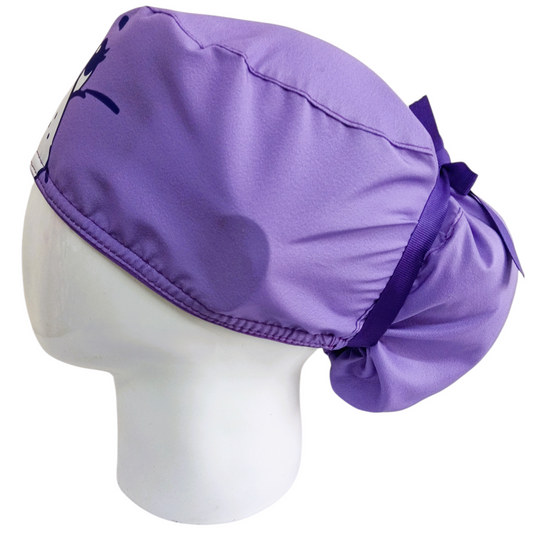 Gorro Quirúrgico Mujer y Portacarnet Ositos Cariñositos Morado - gorro antifluido para mujer Doctools - foto 1