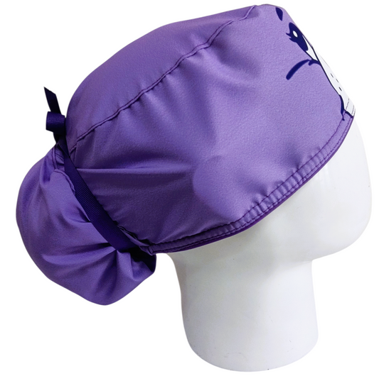 Gorro Quirúrgico Mujer y Portacarnet Ositos Cariñositos Morado - gorro antifluido para mujer Doctools - foto 2