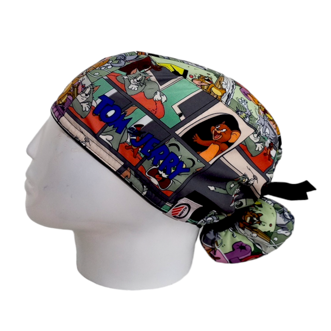 Gorro Quirúrgico Mujer y Portacarnet Tom y Jerry Historieta - gorro antifluido para mujer Doctools - foto 1