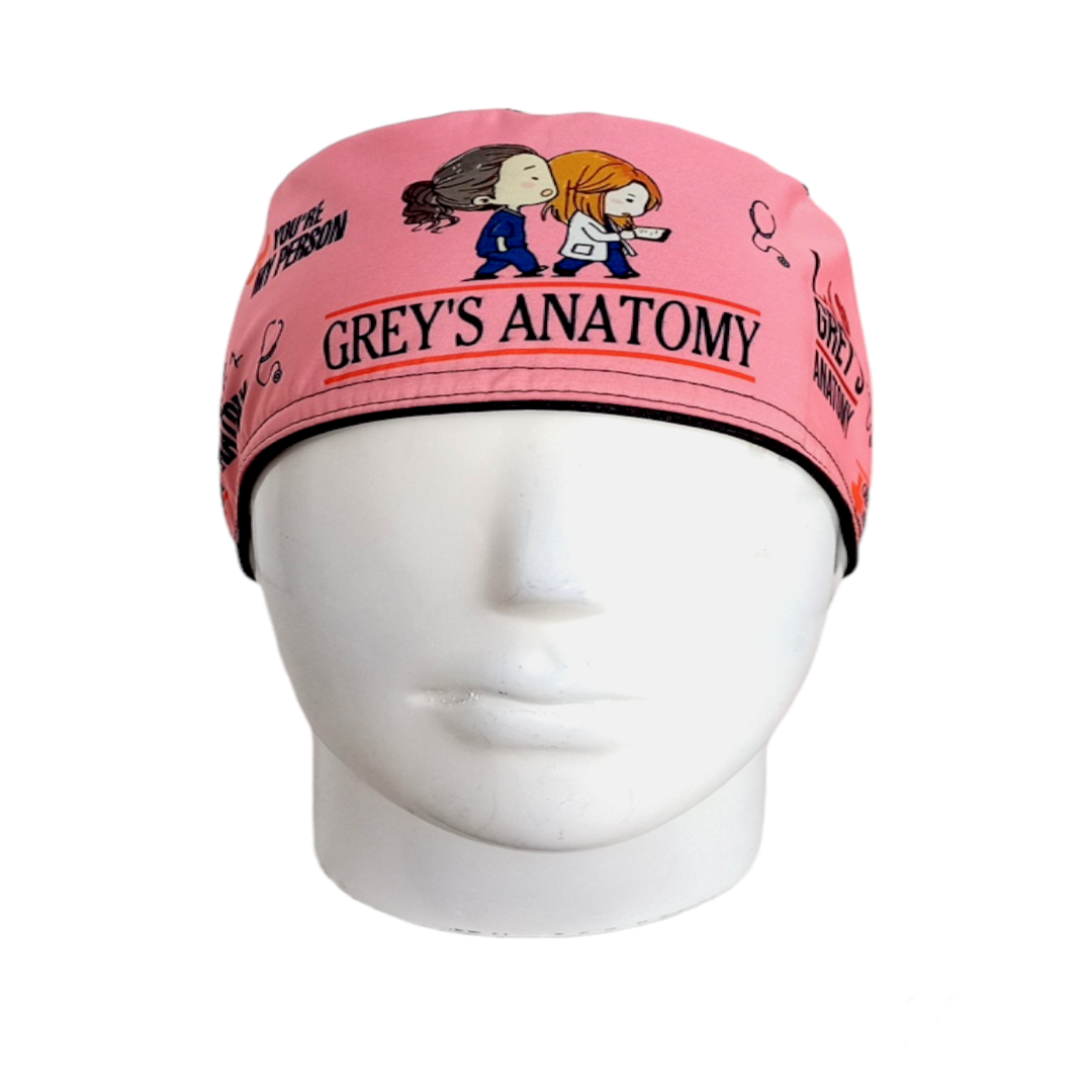 Gorro Quirúrgico Mujer y Portacarnet Grey's Anatomy Rosa - gorro antifluido para mujer Doctools - foto 3
