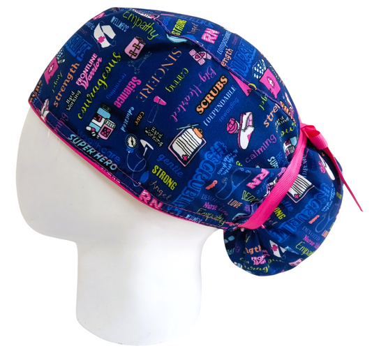 Gorro Quirúrgico Mujer y Portacarnet Enfermería Azul - gorro antifluido para mujer Doctools - foto 1