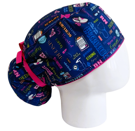 Gorro Quirúrgico Mujer y Portacarnet Enfermería Azul - gorro antifluido para mujer Doctools - foto 2
