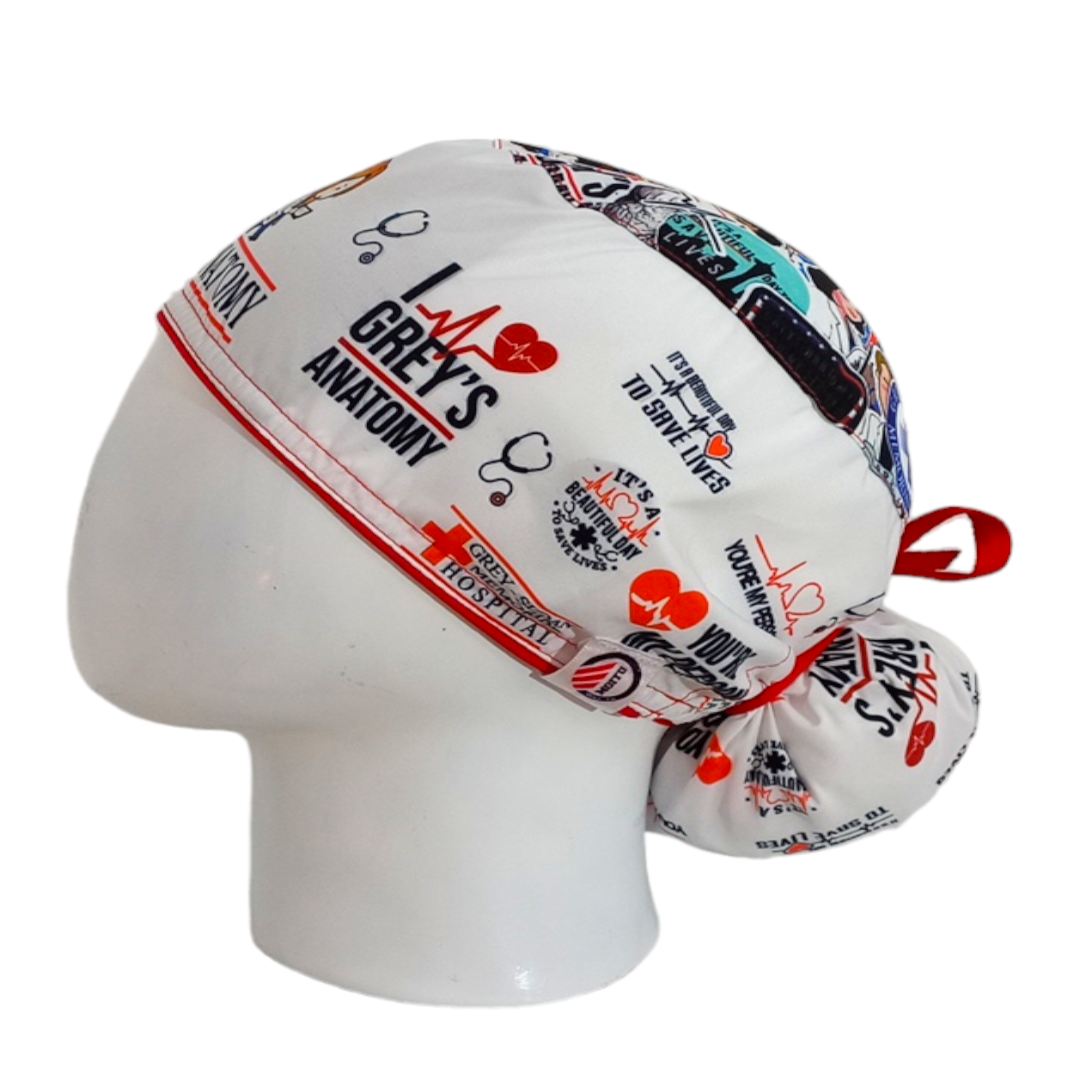 Gorro Quirúrgico Mujer y Portacarnet Grey's Anatomy Íconos - gorro antifluido para mujer Doctools - foto 1