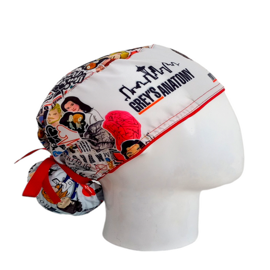 Gorro Quirúrgico Mujer y Portacarnet Grey's Anatomy Borde Rojo - gorro antifluido para mujer Doctools - foto 2