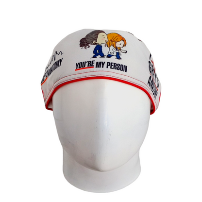 Gorro Quirúrgico Mujer y Portacarnet Grey's Anatomy Borde Rojo - gorro antifluido para mujer Doctools - foto 3