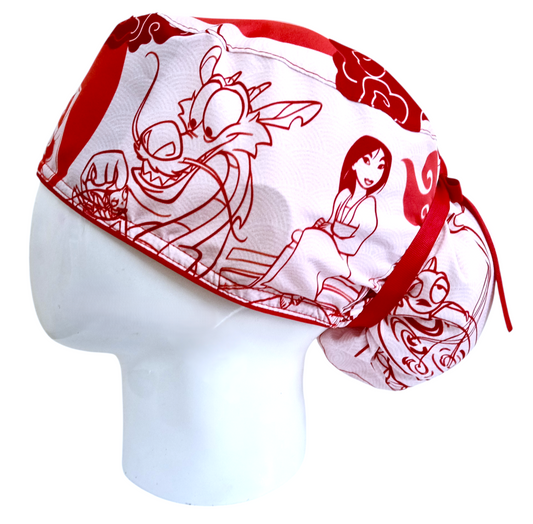 Gorro Quirúrgico Mujer y Portacarnet Mulán Rojo Clásico - gorro antifluido para mujer Doctools - foto 1