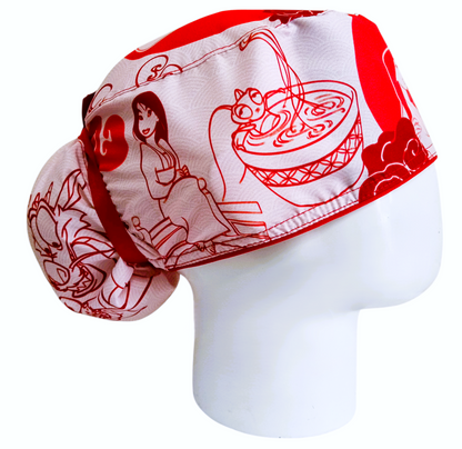 Gorro Quirúrgico Mujer y Portacarnet Mulán Rojo Clásico - gorro antifluido para mujer Doctools - foto 2