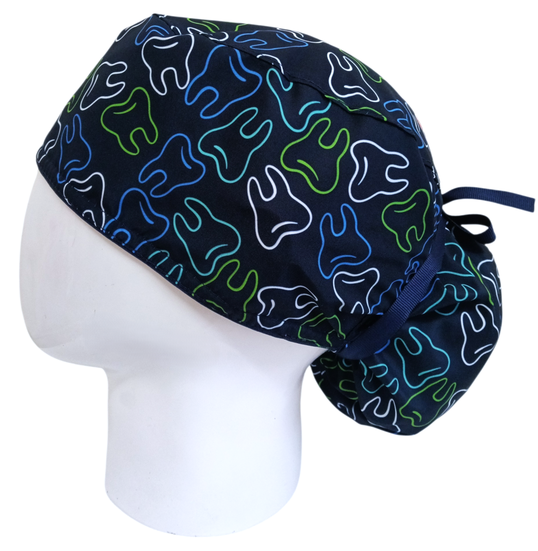 Gorro Quirúrgico Mujer y Portacarnet Dental Blueprint - gorro antifluido para mujer Doctools - foto 1