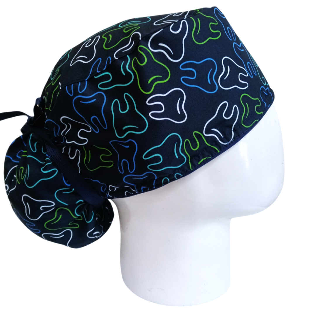 Gorro Quirúrgico Mujer y Portacarnet Dental Blueprint - gorro antifluido para mujer Doctools - foto 2
