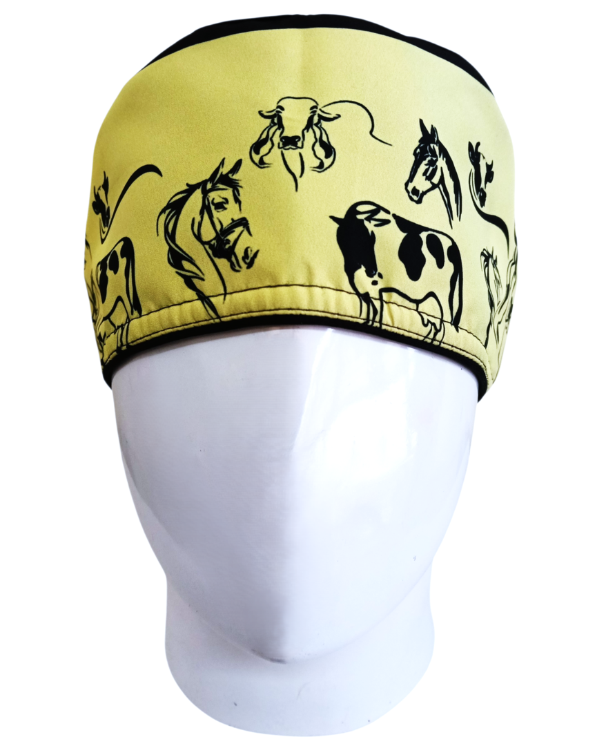 Gorro Quirúrgico Mujer y Portacarnet Vacas y Caballos - gorro antifluido para mujer Doctools - foto 3