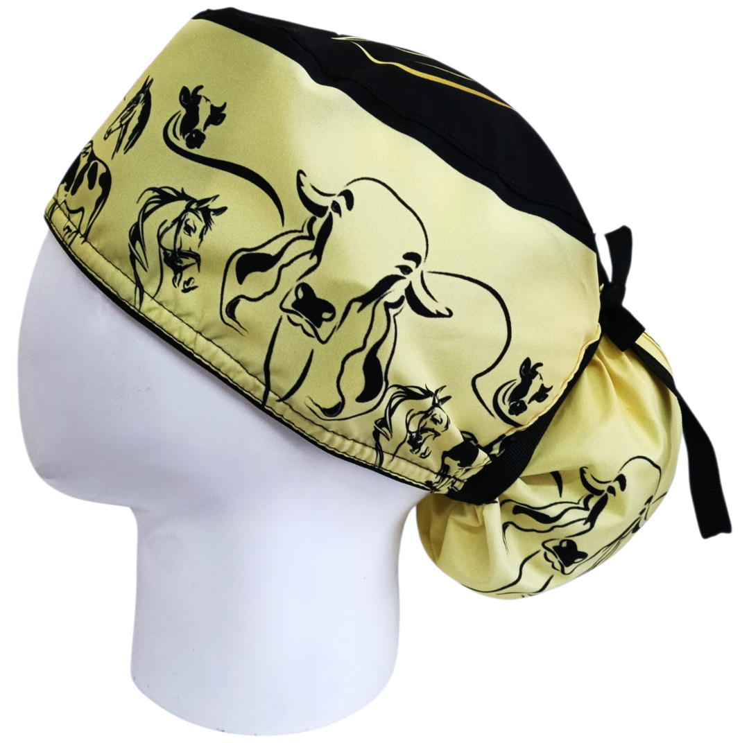 Gorro Quirúrgico Mujer y Portacarnet Vacas y Caballos - gorro antifluido para mujer Doctools - foto 1