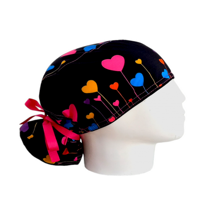 Gorro Quirúrgico Mujer y Portacarnet Globos y Corazones - gorro antifluido para mujer Doctools - foto 2