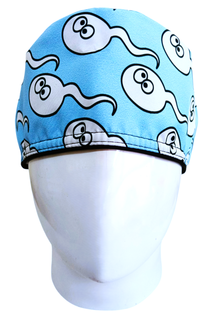 Gorro Quirúrgico Mujer y Portacarnet Espermatozoides Azul - gorro antifluido para mujer Doctools - foto 3