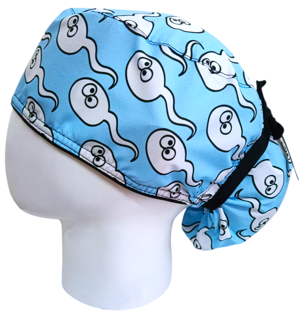 Gorro Quirúrgico Mujer y Portacarnet Espermatozoides Azul - gorro antifluido para mujer Doctools - foto 1